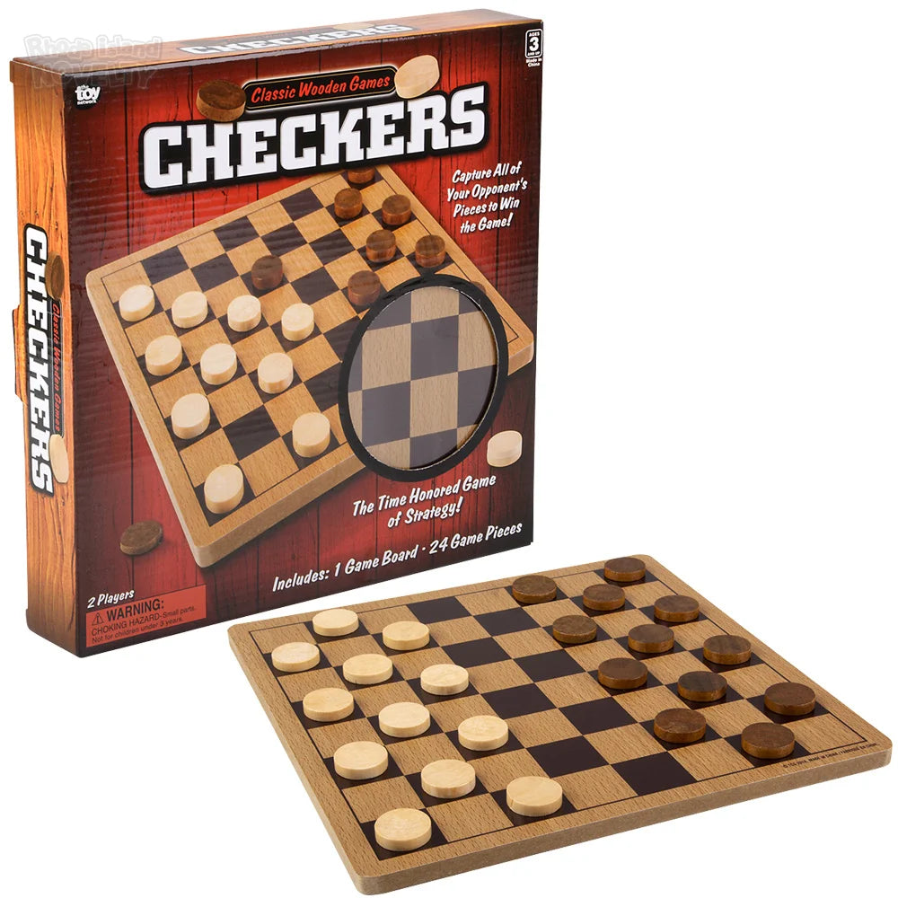 WOODEN CHECKERS