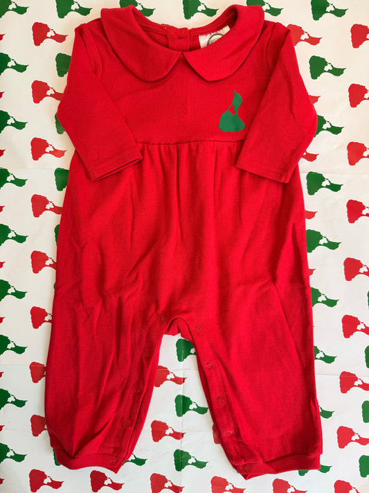 Holiday Long Sleeved Peter Pan Romper